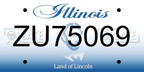 ZU75069 Illinois License Plate