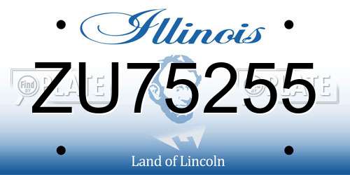 ZU75255 Illinois License Plate