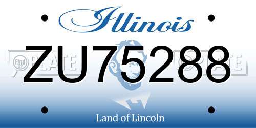 ZU75288 Illinois License Plate