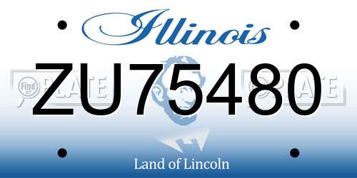 ZU75480 Illinois License Plate