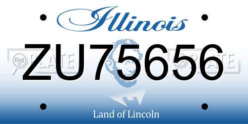 ZU75656 Illinois License Plate