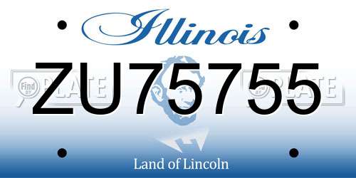 ZU75755 Illinois License Plate