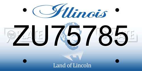 ZU75785 Illinois License Plate