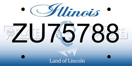 ZU75788 Illinois License Plate