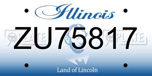 ZU75817 Illinois License Plate