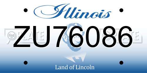 ZU76086 Illinois License Plate