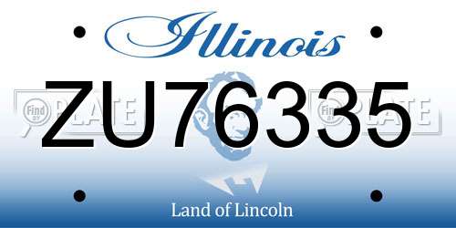 ZU76335 Illinois License Plate