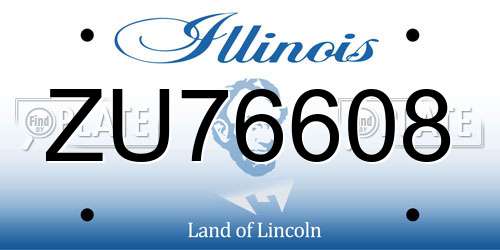 ZU76608 Illinois License Plate