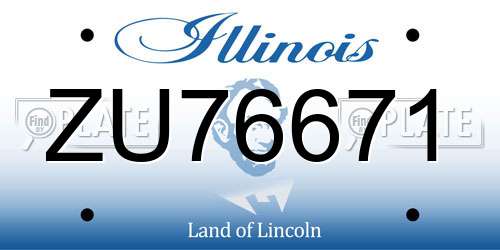 ZU76671 Illinois License Plate