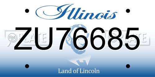 ZU76685 Illinois License Plate