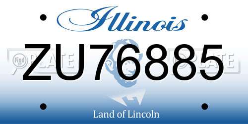 ZU76885 Illinois License Plate