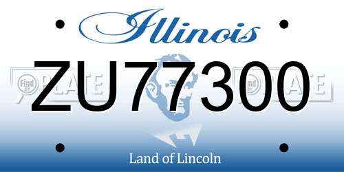 ZU77300 Illinois License Plate