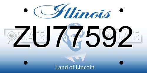 ZU77592 Illinois License Plate