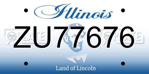 ZU77676 Illinois License Plate
