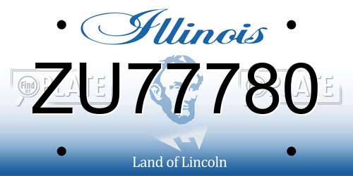 ZU77780 Illinois License Plate