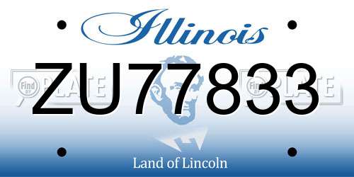 ZU77833 Illinois License Plate