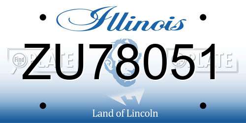 ZU78051 Illinois License Plate