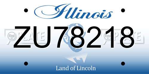 ZU78218 Illinois License Plate