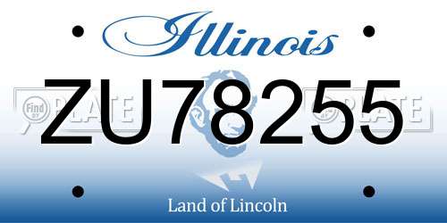 ZU78255 Illinois License Plate