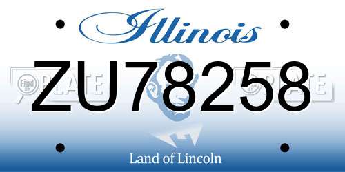 ZU78258 Illinois License Plate
