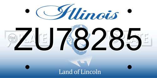 ZU78285 Illinois License Plate