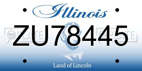 ZU78445 Illinois License Plate