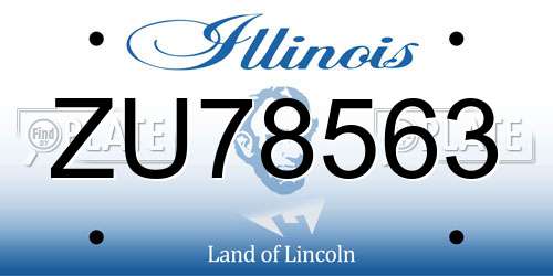 ZU78563 Illinois License Plate