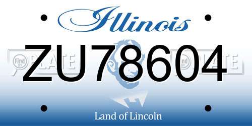 ZU78604 Illinois License Plate