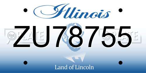 ZU78755 Illinois License Plate