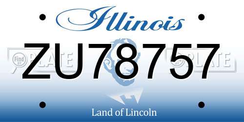 ZU78757 Illinois License Plate