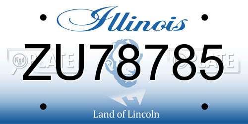 ZU78785 Illinois License Plate