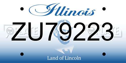 ZU79223 Illinois License Plate