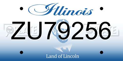 ZU79256 Illinois License Plate