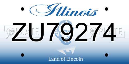 ZU79274 Illinois License Plate