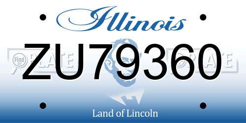 ZU79360 Illinois License Plate