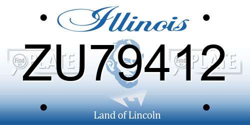 ZU79412 Illinois License Plate