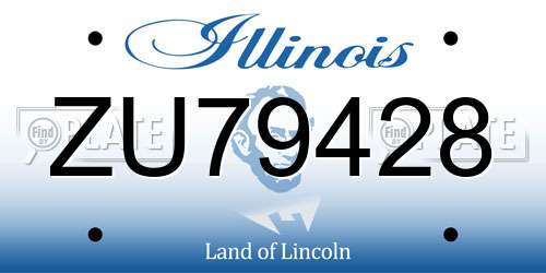 ZU79428 Illinois License Plate