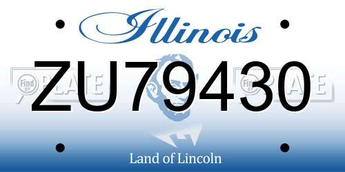 ZU79430 Illinois License Plate