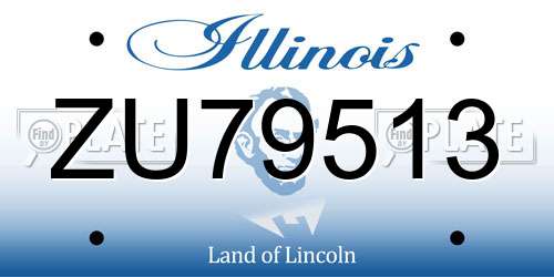 ZU79513 Illinois License Plate