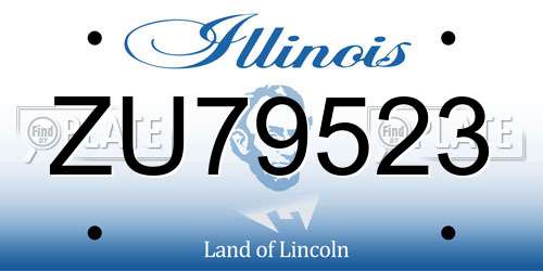ZU79523 Illinois License Plate