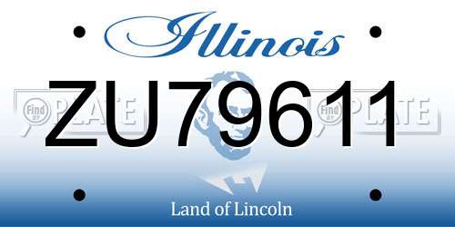 ZU79611 Illinois License Plate