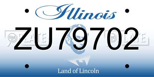ZU79702 Illinois License Plate