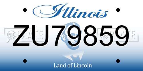 ZU79859 Illinois License Plate