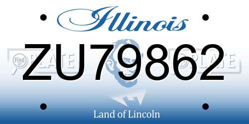 ZU79862 Illinois License Plate