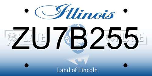 ZU7B255 Illinois License Plate