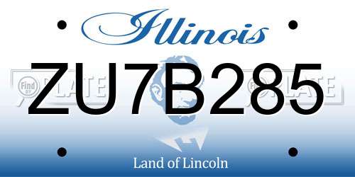 ZU7B285 Illinois License Plate