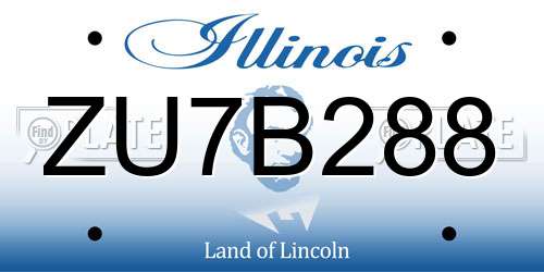 ZU7B288 Illinois License Plate