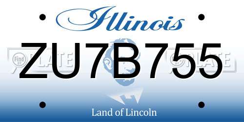 ZU7B755 Illinois License Plate