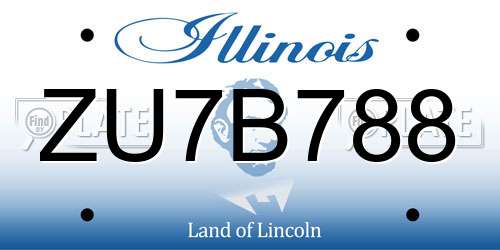ZU7B788 Illinois License Plate