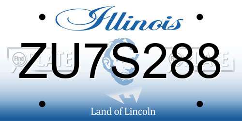 ZU7S288 Illinois License Plate